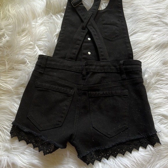 Forever21 Denim Lace Trim Overalls - Picture 10 of 12